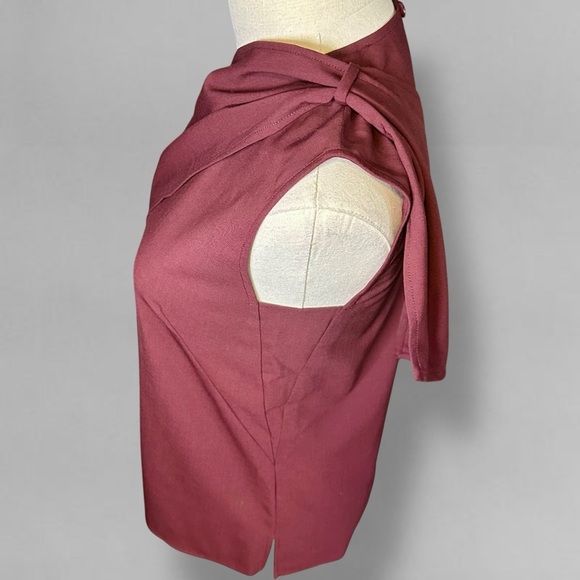 NWT Judith & Charles ‘Signac’ Scarf Blouse in Burgundy Red “Bordeaux” Size 0 - Picture 5 of 15